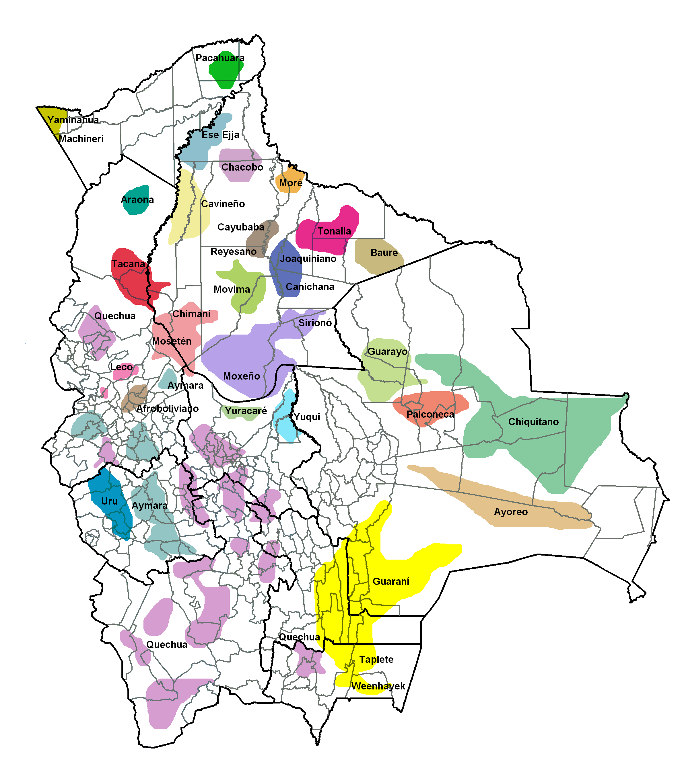 Mapa lingüístico Bolivia